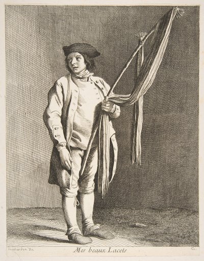 Venditore di merletti, 1738 da Anne Claude Philippe de Caylus