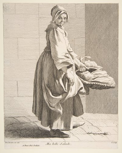 Venditore di lattuga, 1742 da Anne Claude Philippe de Caylus