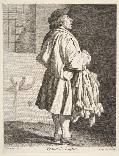 Venditore di pelli di coniglio da Anne Claude Philippe de Caylus