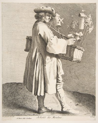 Venditore di girandole, 1742 da Anne Claude Philippe de Caylus