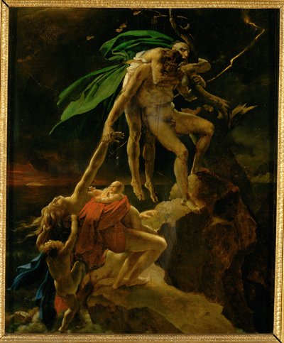 Scene du Deluge, Esquisse, Salon 1814 - Scena del diluvio ... da Anne Louis Girodet de Roucy-Trioson