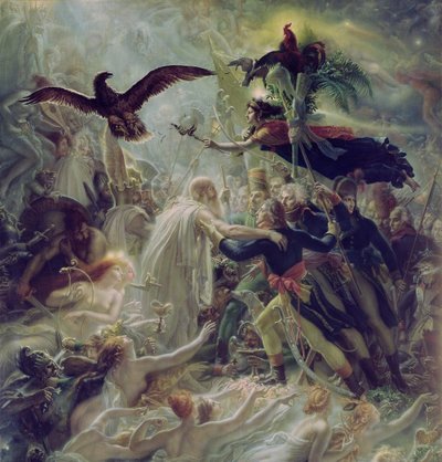 Apoteosi degli eroi francesi morti per la loro patria durante la guerra per la libertà da Anne Louis Girodet de Roucy Trioson