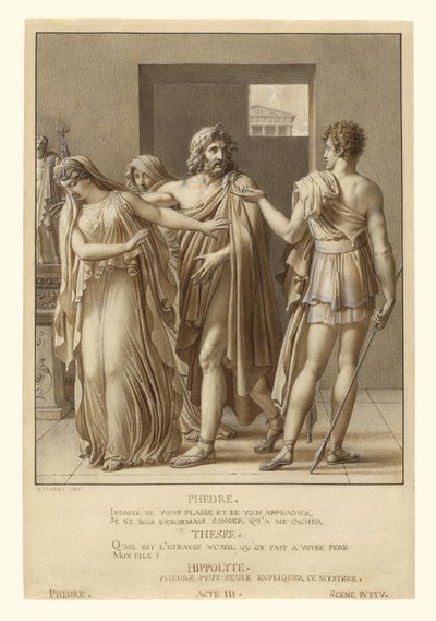Fedra rifiuta gli abbracci di Teseo da Anne Louis Girodet de Roucy Trioson