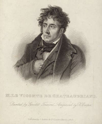 Ritratto del visconte di Chateaubriand da Anne Louis Girodet de Roucy Trioson
