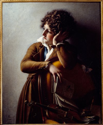 Ritratto del giovane Romainville Trioson, figlio del Dr. Benoit Francois Trioson. Dipinto di Anne Louis Girodet de Roucy-Trioson da Anne Louis Girodet de Roucy Trioson