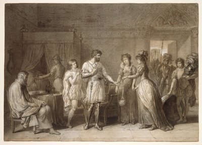Bayard rifiuta i regali della sua padrona di casa, a Brescia da Anne Louis Girodet de Roussy Trioson