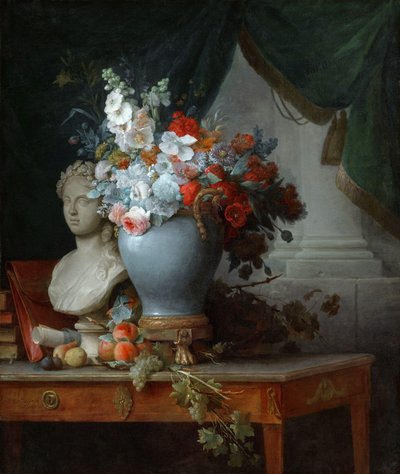 Vaso di fiori con busto di Flora da Anne Vallayer-Coster
