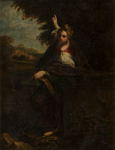 Santa Margherita in un paesaggio: Una Sibilla (c.1580-1609) da Annibale (after) Carracci