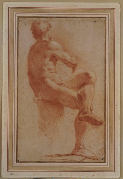 Un nudo maschile seduto di spalle da Annibale Carracci