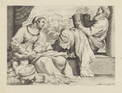 Sacra Famiglia con il giovane Giovanni Battista da Annibale Carracci