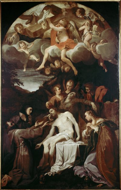 Pietà con Santa Chiara, San Francesco, Santa Maria Maddalena e San Giovanni da Annibale Carracci