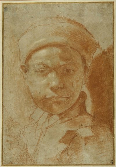 Ritratto di un giovane, busto, con un berretto rotondo da Annibale Carracci