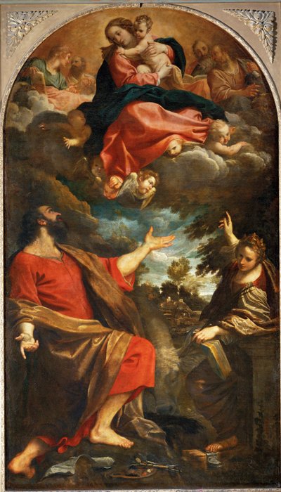 La Vergine appare a San Luca e a Santa Caterina ... da Annibale Carracci