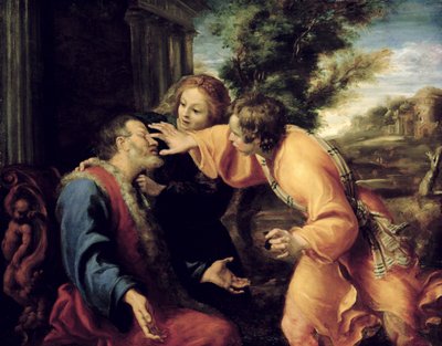 Il giovane Tobia guarisce suo padre cieco da Annibale Carracci