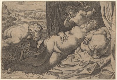 Venere e un satiro da Annibale Carracci