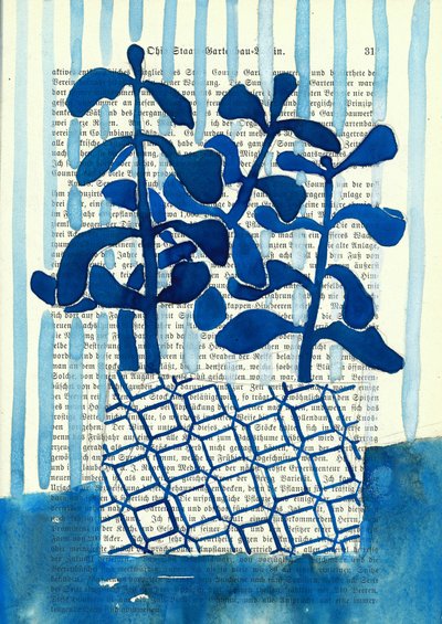 Piante blu geometriche da Annick