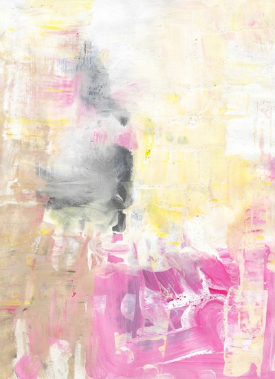 Rosso vivo, giallo, astratto da Annick