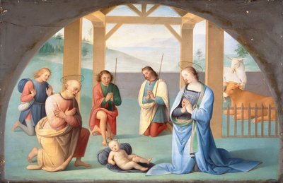Adorazione del Bambino Gesù (dopo Perugino) (dettaglio) da Annie Louisa Swynnerton