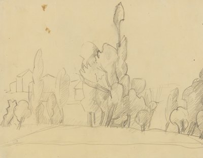 Paesaggio con alberi e case da Anny Dollschein