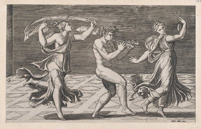 Speculum Romanae Magnificentiae: Danza di fauni e baccanti, inizio XVI sec. da Anon