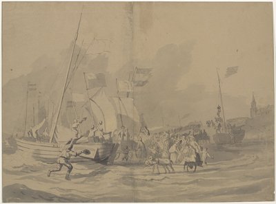 Arrivo del principe Guglielmo Federico sulla spiaggia di Scheveningen, 30 novembre 1813 da Anonymous