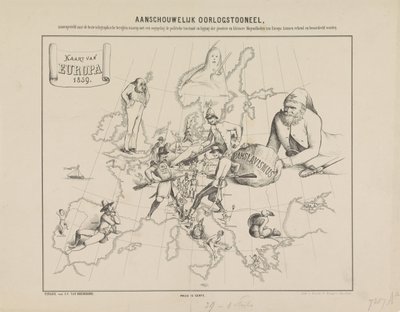 Aanschouwelijk Oorlogstooneel / Kaart van Europa in 1859 da Anonymous