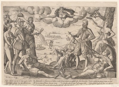 Stampa allegorica del Duca d