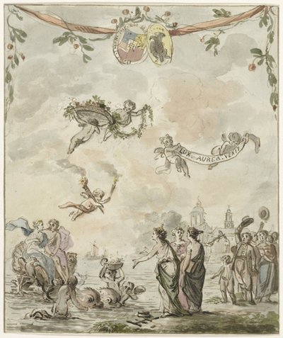 Allegoria della visita del principe e della principessa ad Amsterdam, 1768 da Anonymous