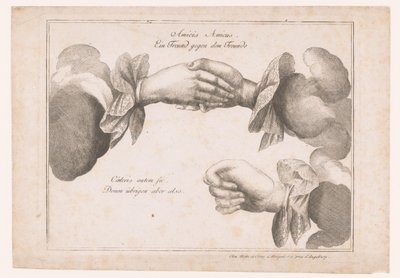 Rappresentazione allegorica con mani che salutano e una mano che fa un gesto osceno da Anonymous