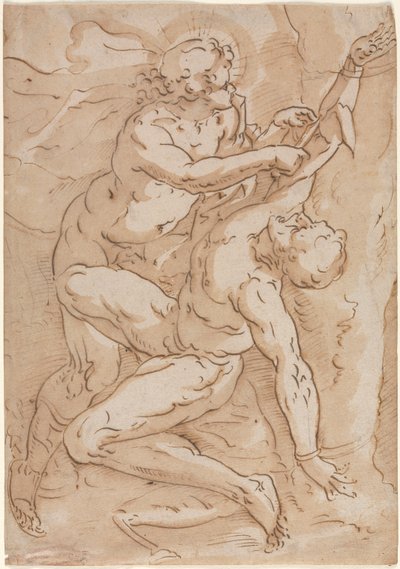 Apollo scortica Marsia (recto) da Anonymous