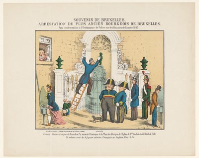 Arresto di Manneken Pis, 1845 da Anonymous