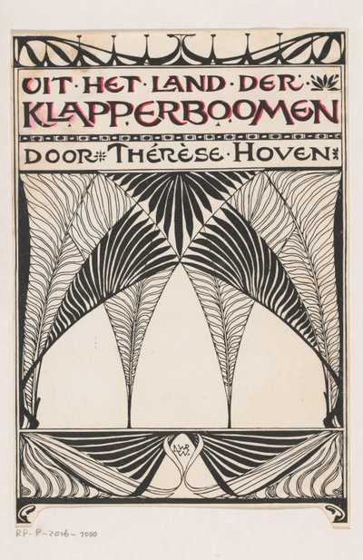 Progetto di copertina per: Thérèse Hoven, Dal paese delle palme da cocco, 1897 da Anonymous