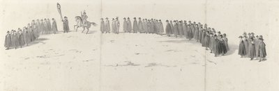 Funerale del defunto re Guglielmo II a Delft il 4 aprile 1849 (foglio 2) (Cinque fogli consecutivi del corteo funebre di Guglielmo II nel 1849) da Anonymous