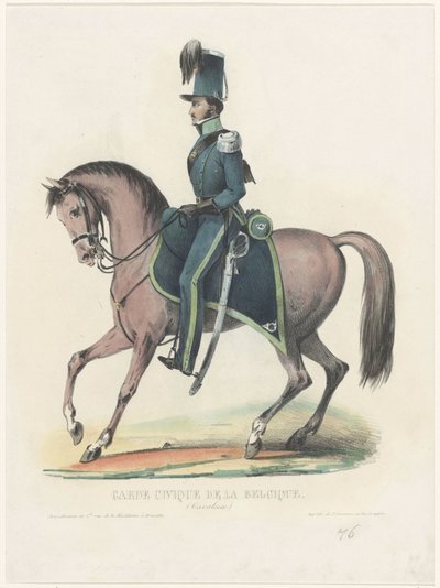 Guardia civica belga a cavallo, 1830 da Anonymous