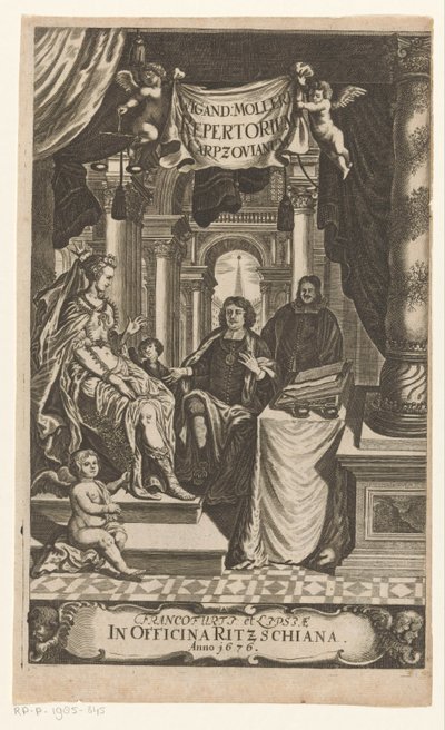 Benedikt Carpzov presso la regina in trono da Anonymous