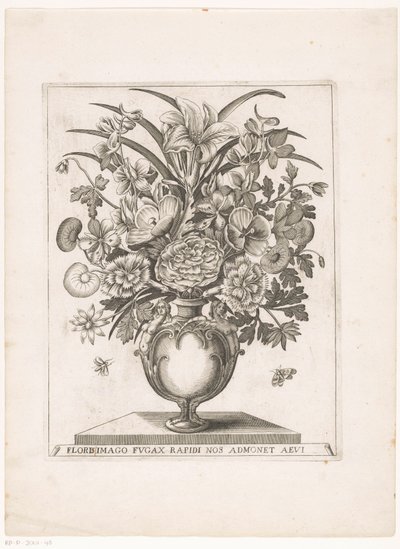 Fiori in vaso con mezze figure da Anonymous