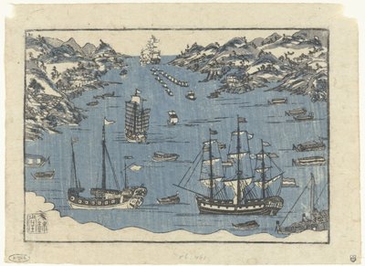 Navi straniere nel porto di Nagasaki da Anonymous