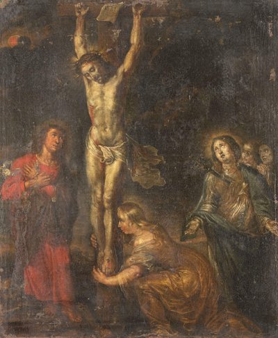 Cristo sulla croce, con la Madre dei Dolori e i santi Giovanni Evangelista e Maria Maddalena da Anonymous