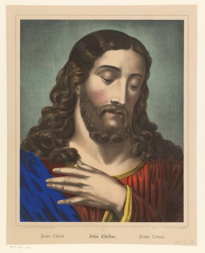 Cristo con la mano sul petto da Anonymous