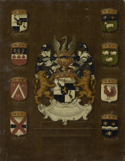 Stemma di Jan van Reyersbergh con i suoi otto quarti da Anonymous