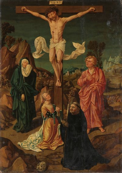 Crocifissione con la Vergine, San Giovanni, Maria Maddalena, un donatore da Anonymous
