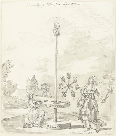 La distruzione della vecchia costituzione, decorazione al Botermarkt, 1795 da Anonymous