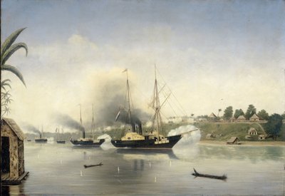 Il bombardamento del Kraton del Sultano di Djambi da parte delle navi governative 