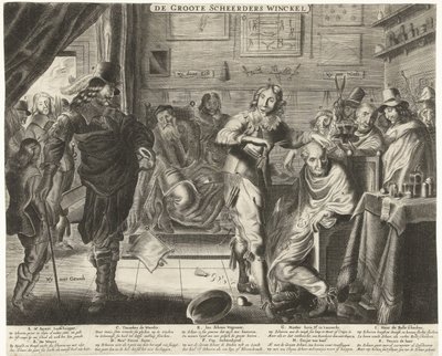 Il contadino nel grande negozio del barbiere, ca. 1650 da Anonymous