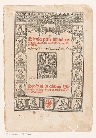 Decorativa cornice con quindici studiosi da Anonymous