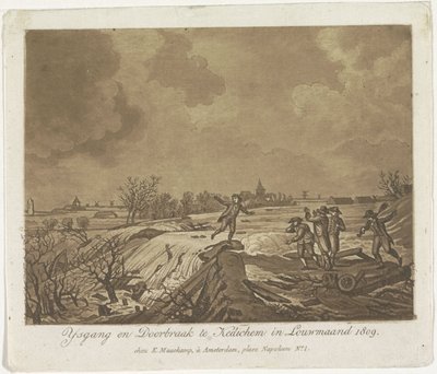 Rottura della diga a Kedichem, 1809 da Anonymous