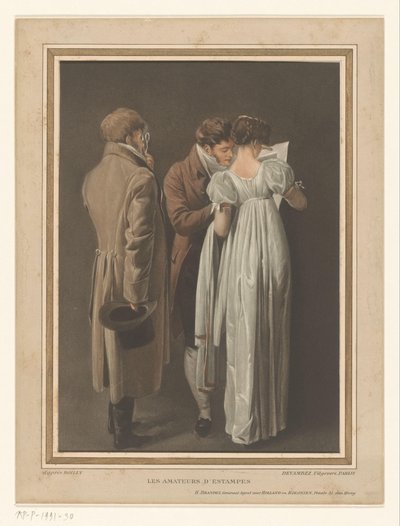 Tre visitatori guardano una stampa (Les Amateurs d