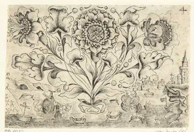 Tre fiori e quattro foglie (serie Neues Blumen und Lauberbüchlein) da Anonymous