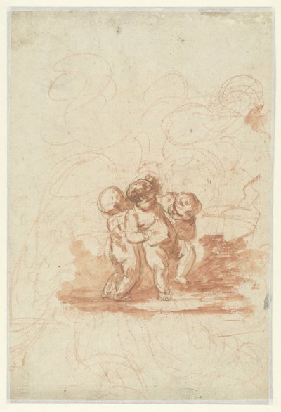 Tre putti in un paesaggio da Anonymous
