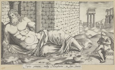Un disegnatore presso la statua del Tevere (Marforio) da Anonymous